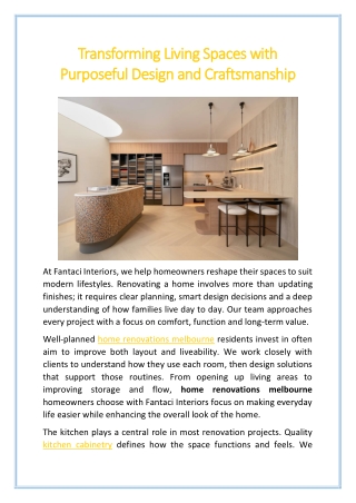 Transforming Living Spaces with Purposeful Design and Craftsmanship