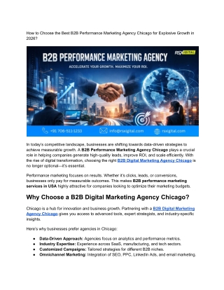 Best B2B Performance Marketing Agency Chicago