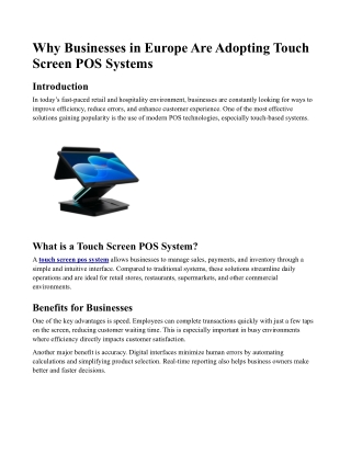 Touch Screen Pos System.
