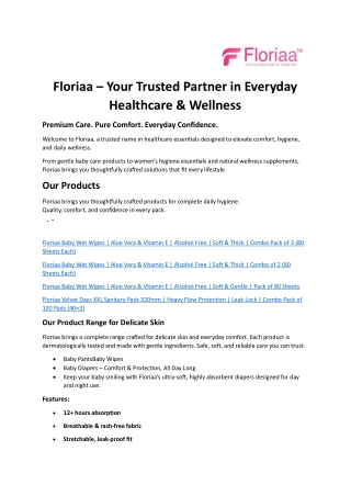 Floriaa – Your Trusted Partner in Everyday Healthcare & Wellness