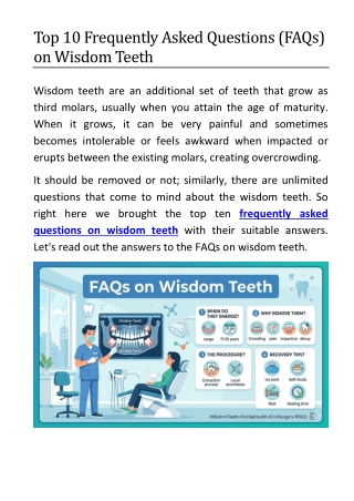 Top 10 Frequently Asked Questions (FAQs) on Wisdom Teeth