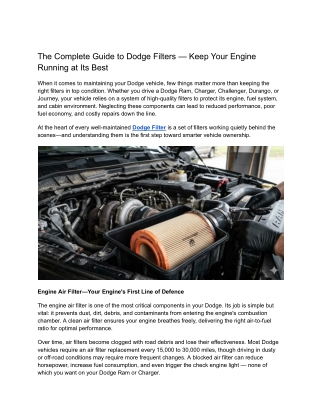 Dodge filter
