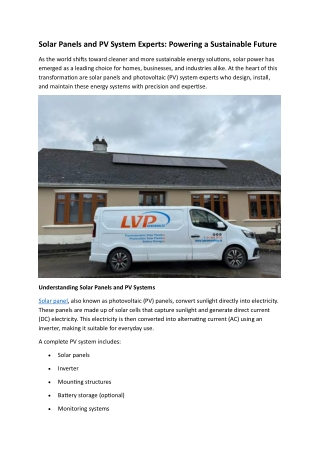 Solar Panels and PV System Experts