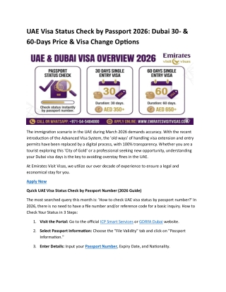 UAE Visa Status Check by Passport 2026