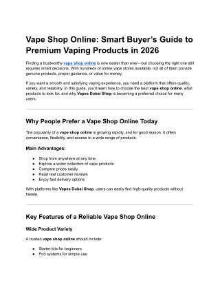 Vapes Dubai Shop – Premium Online Vape Store