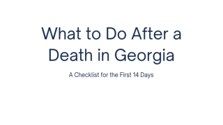 What to Do After a Death in Georgia - Thrift McLemore