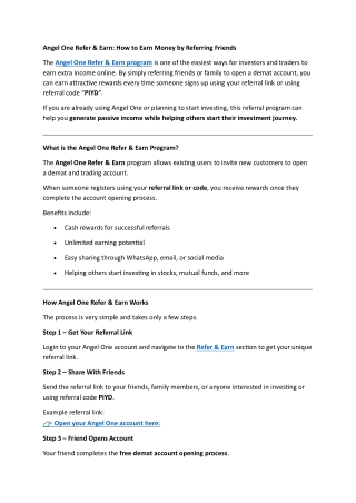 Angel One Refer & Earn: How to Earn Money by Referring Friends