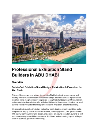 Professional Exhibition Stand Builders in Abu Dhabi