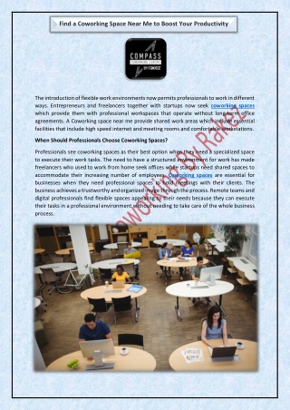 Find a Coworking Space Near Me to Boost Your Productivity