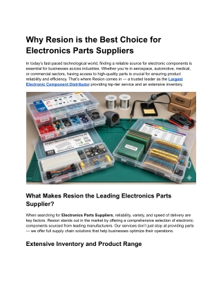 Why Resion is the Best Choice for Electronics Parts Suppliers