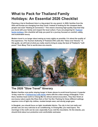thailand family holidays