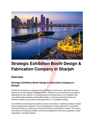 Strategic Exhibition Booth Design & Fabrication Company in Sharjah