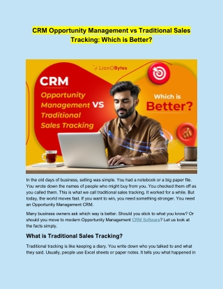 CRM Opportunity Management vs Traditional Sales Tracking: Which is Better?