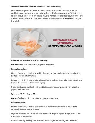 The 5 Most Common IBS Symptoms  and How to Treat Them Naturally