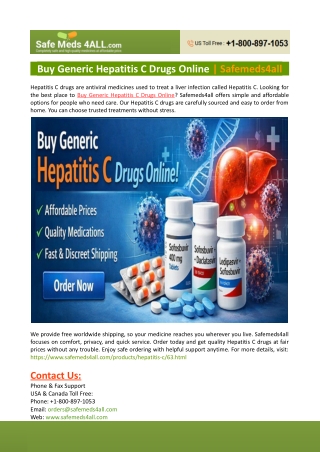 Buy Generic Hepatitis C Drugs Online