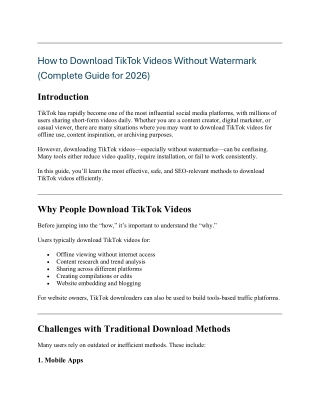 How to Download TikTok Videos Without Watermark