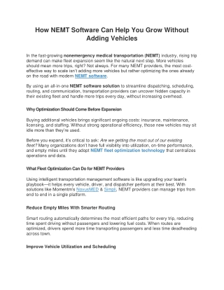 How NEMT Software Can Help You Grow Without Adding Vehicles