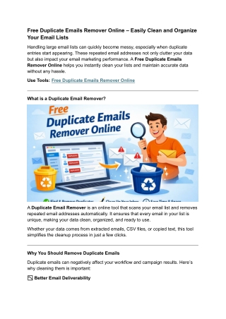 Free Duplicate Emails Remover Online – Clean Your Email List Instantly