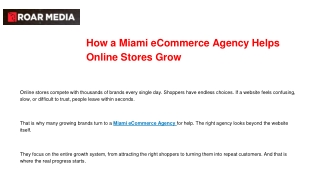How a Miami eCommerce Agency Helps Online Stores Grow