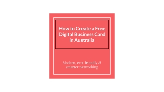 How to Create a Free Digital Business Card in Australia