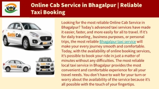 Online Cab Service in Bhagalpur | Reliable Taxi Booking