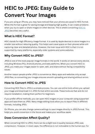 HEIC to JPEG Easy Guide to Convert Your Images