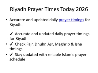 Riyadh Prayer Times Today 2026 – Accurate Daily Namaz Timings