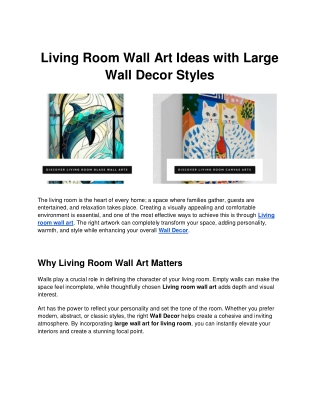 Living Room Wall Art Ideas with Large Wall Decor Styles