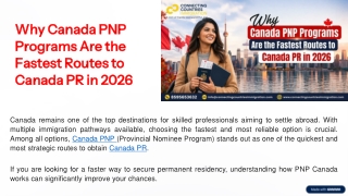 Why Canada PNP Programs Are the Fastest Routes to Canada PR in 2026