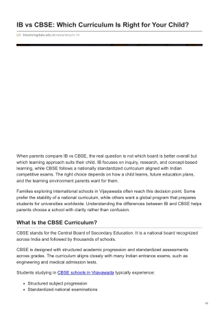 IB vs CBSE Which Curriculum Is Right for Your Child