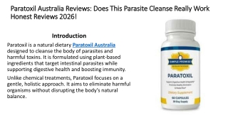 Paratoxil Australia Reviews: Does This Parasite Cleanse Really Work Honest!