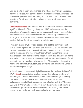 Buy Premium Old Gmail Accounts with 10% discount