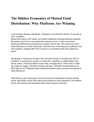 The Hidden Economics of Mutual Fund Distribution_ Why Platforms Are Winning