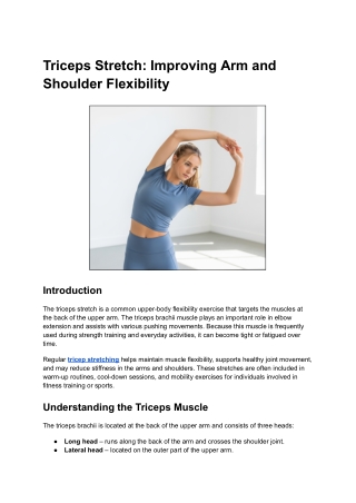Triceps Stretch- Improving Arm and Shoulder Flexibility