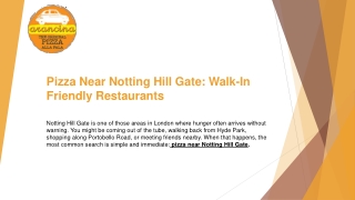 Food Options Around Notting Hill Gate