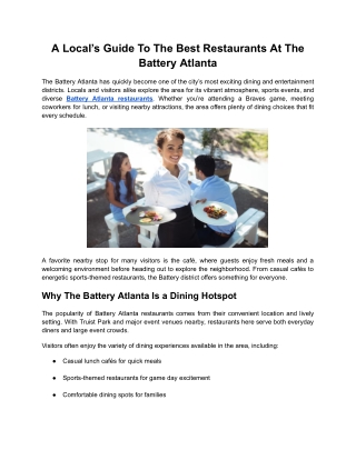 A Local’s Guide To The Best Restaurants At The Battery Atlanta