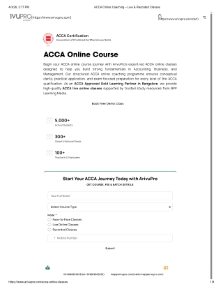ACCA Online Coaching – Live & Recorded Classes