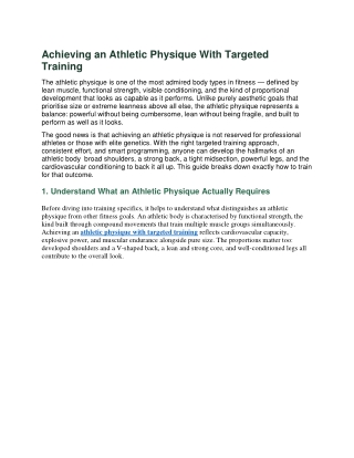 achieving-athletic-physique-targeted-training