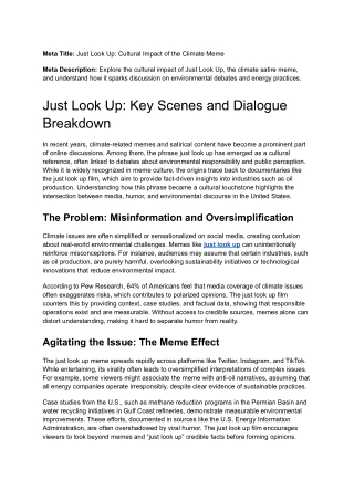 Just Look Up Key Scenes and Dialogue Breakdown