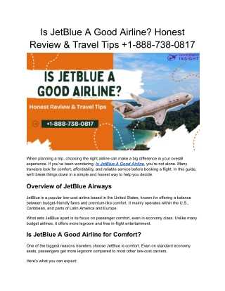 Is JetBlue A Good Airline Honest Review & Travel Tips