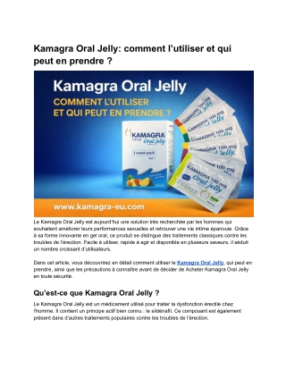 Acheter Kamagra Oral Jelly