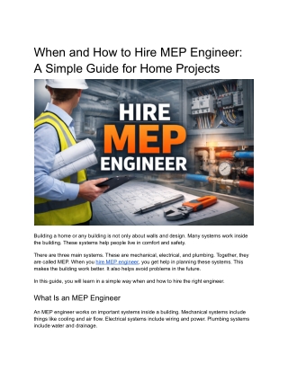 When and How to Hire MEP Engineer_ A Simple Guide for Home Projects