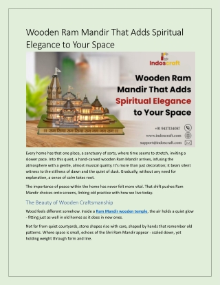 Wooden Ram Mandir That Adds Spiritual Elegance to Your Space
