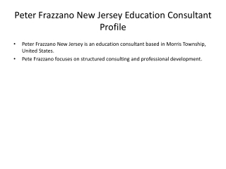 Peter Frazzano New Jersey Education Consultant Profile In Morris Township United States
