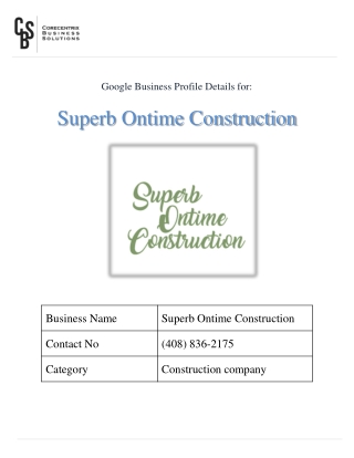 Superb Ontime Construction