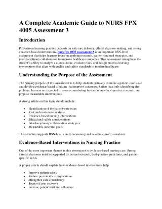 nurs fpx 4005 assessment 3