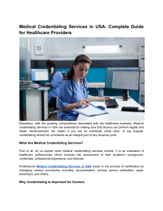 Medical Credentialing Services in USA - Alpha Core Healthcare