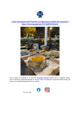 Seafood experience Barcelona | https://share.google/seLXYF3c8WKOWjakC