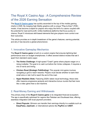 The Royal X Casino App