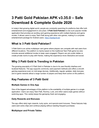 3Patti Gold Pakistan Official v3.35.0 | Download APK For Android